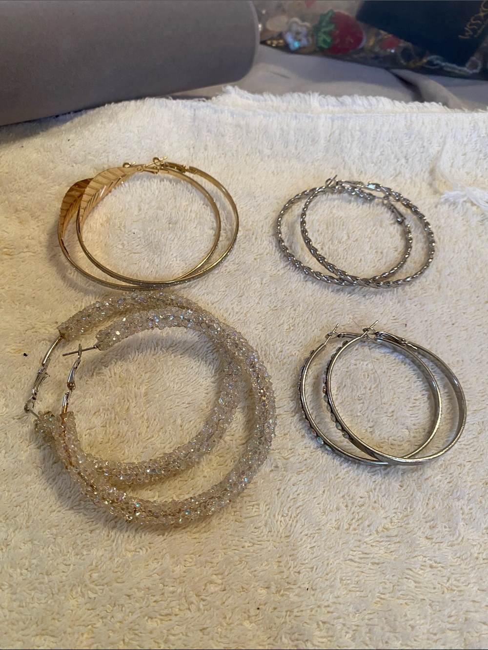 Fashion Jewelry Gold and Silver Hoop Earring Set - Picture 1 of 5